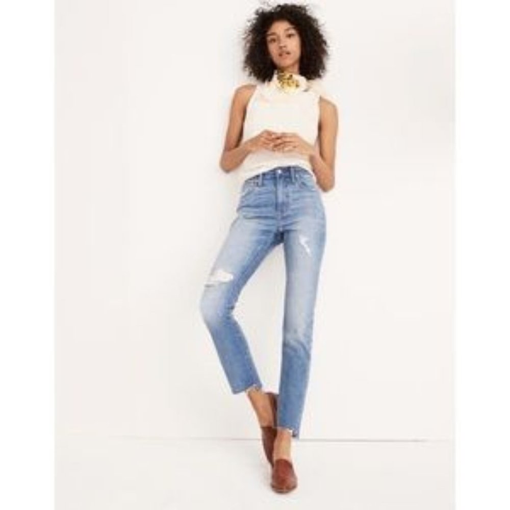 Madewell High-Rise Slim Boyjean in Lita Wash